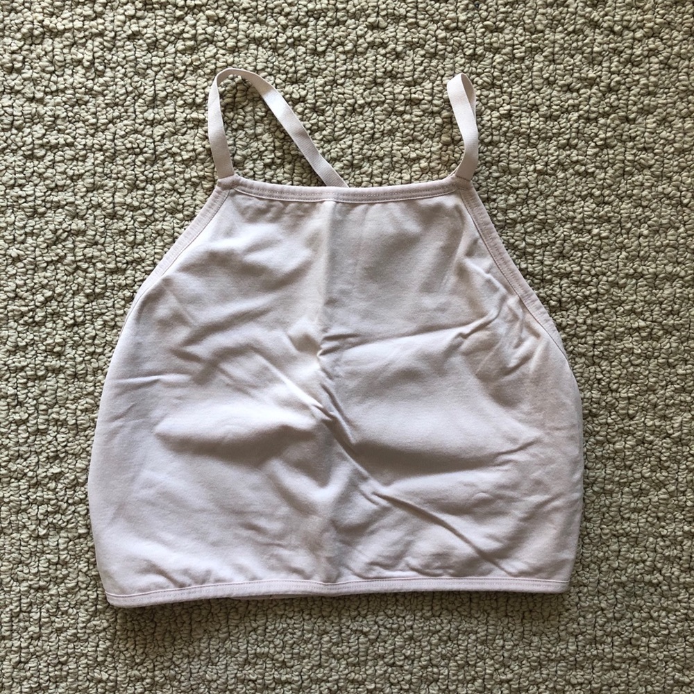 Light pink open back sports bra Fabletics